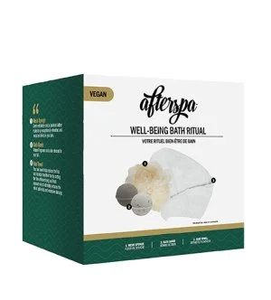 AfterSpa Well-Being Bath Ritual Gift Set Bath Fizzers 2 pcs + Bath Sponge + Hair Towel