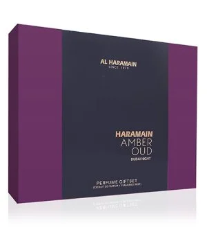 Al Haramain Amber Oud Dubai Night gift set unisex extrait de parfum 75 ml + extrait de parfum 30 ml + body mist