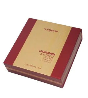 Al Haramain Amber Oud Ruby Edition unisex gift set Eau de Parfum 75 ml + Eau de Parfum 30 ml + body mist
