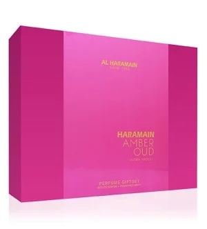 Al Haramain Amber Oud Ultra Violet gift set for women eau de parfum 75 ml + eau de parfum 30 ml + body mist