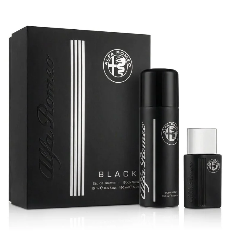 Alfa Romeo Black Eau de Toilette for Men 15 ml + Body Spray