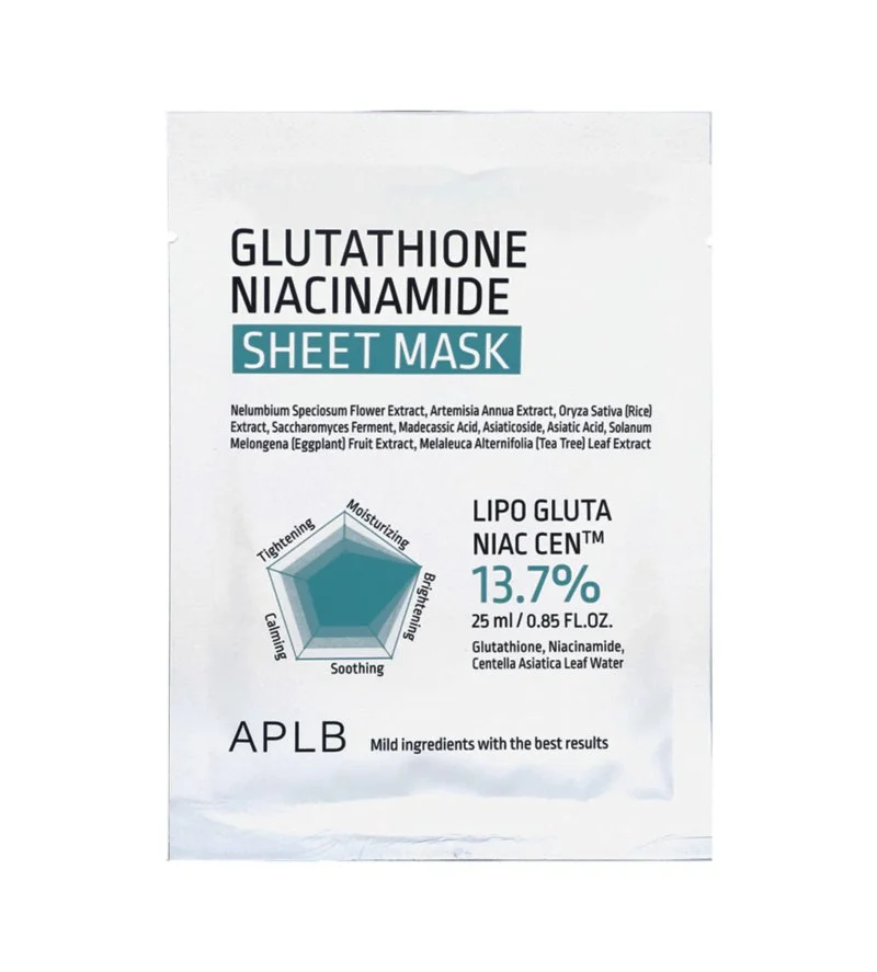 Glutathione Niacinamide Sheet Mask Hydrating & Brightening Mask 25 ml