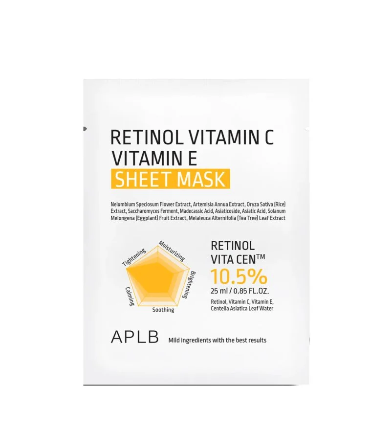 Retinol Vitamin C Vitamin E Anti-Aging Hydrating Sheet Mask 25 ml