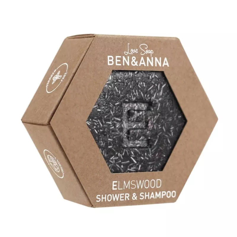 Ben & Anna Nourishing solid shampoo for hair and body 2in1 - Elm wood (60 g)