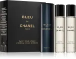 Bleu de Chanel Refillable Travel Spray 20 ml + 2 x Parfum Refill for Men