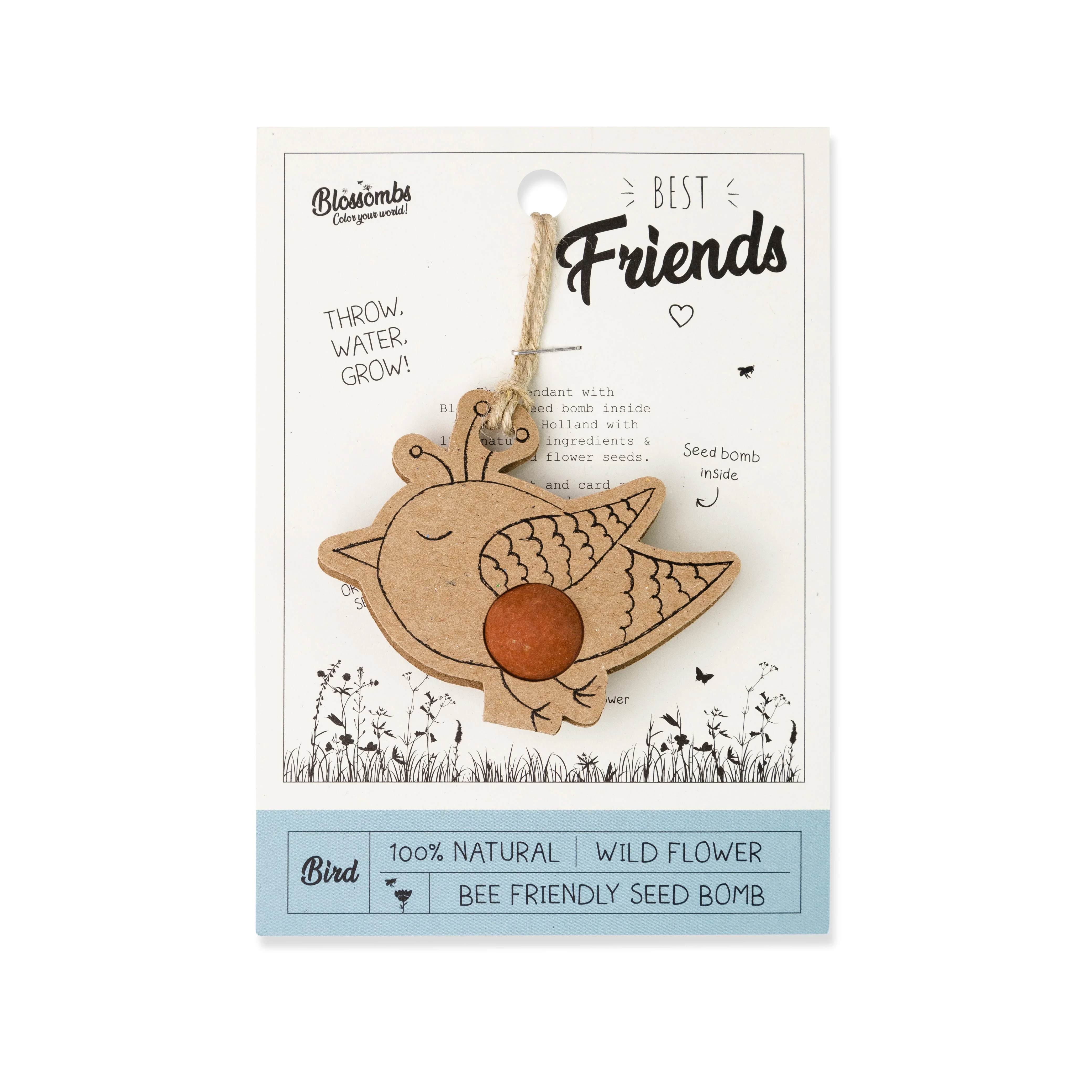 Blossombs Seed Bomb - Gift Decoration "Best Friends" - Bird (1 pc)
