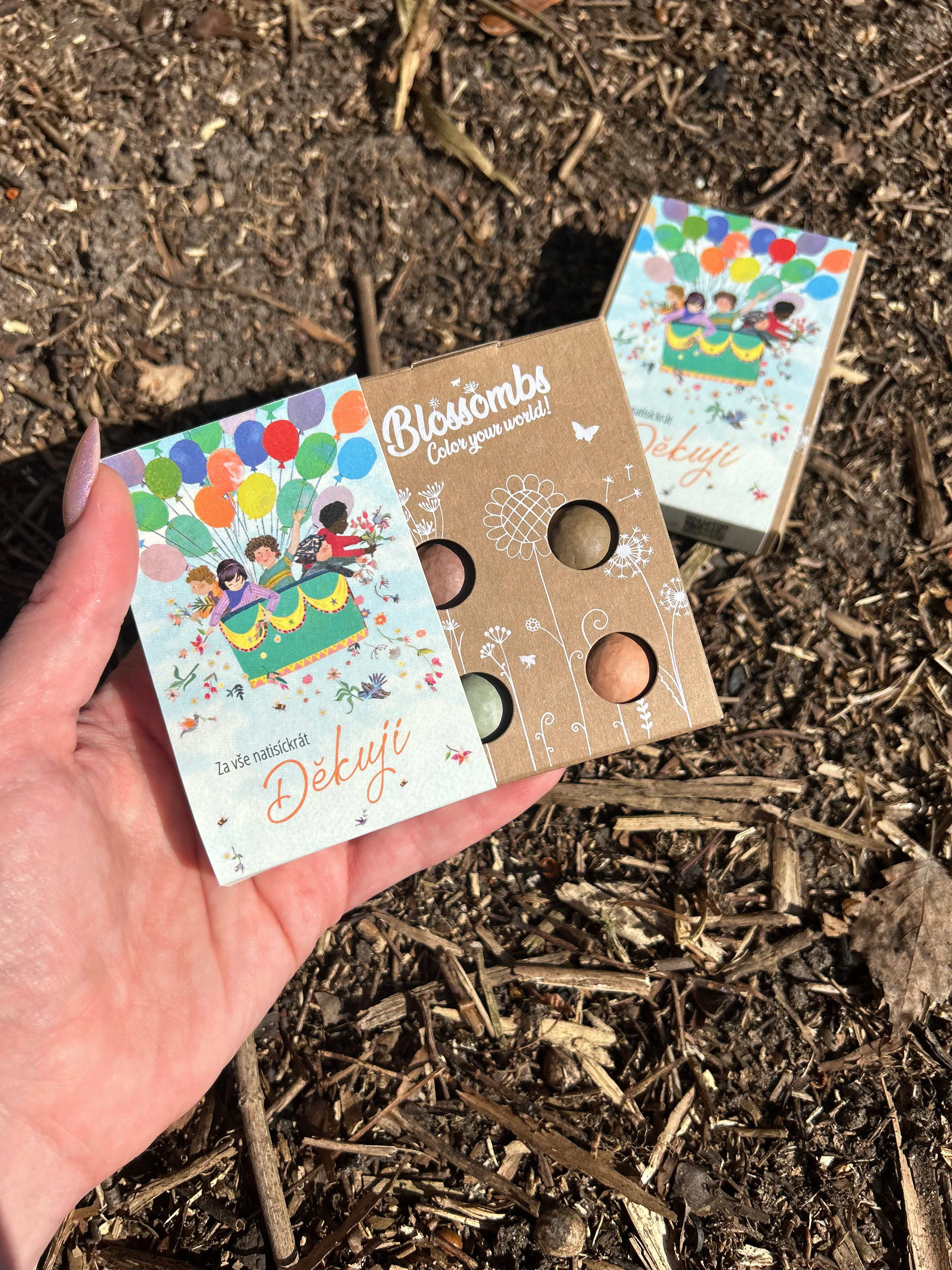 Blossombs Seed Bombs - Mini Gift Set - Thank You a Thousand Times for Everything (4 pcs) - Gift a Flower Differently