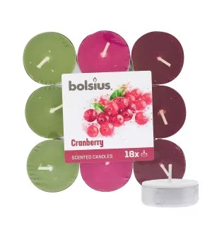 Bolsius Scented Tealights Cranberry 4h tealight candles 18 pcs