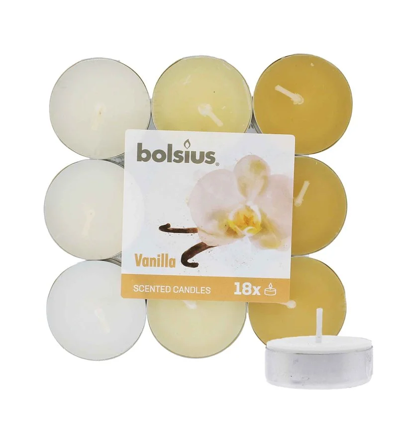 Scented Tealights Vanilla 4h Tealight Candles 18 pcs