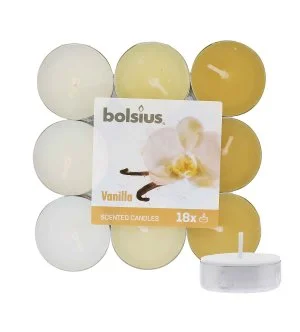 Bolsius Scented Tealights Vanilla 4h Tealight Candles 18 pcs