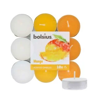 Bolsius Scented Tealights Mango 4h Tealight Candle 18 pcs