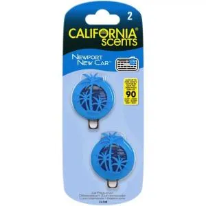 California Scents Mini Diffuser Newport New Car car fragrance 2 x 3 ml