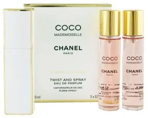 Chanel Coco Mademoiselle Refillable 20 ml + 2 x Eau de Parfum Refill for Women