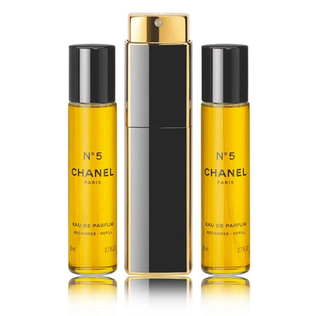 N°5 Eau De Parfum scented water 3x20 ml for women refillable bottle