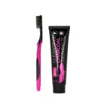 Charcoal whitening toothpaste with activated charcoal + toothbrush