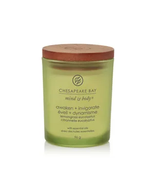 Chesapeake Bay Awaken + Invigorate Lemongrass Eucalyptus scented candle 96 g