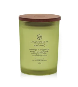 Chesapeake Bay Awaken + Invigorate Lemongrass Eucalyptus scented candle 250 g