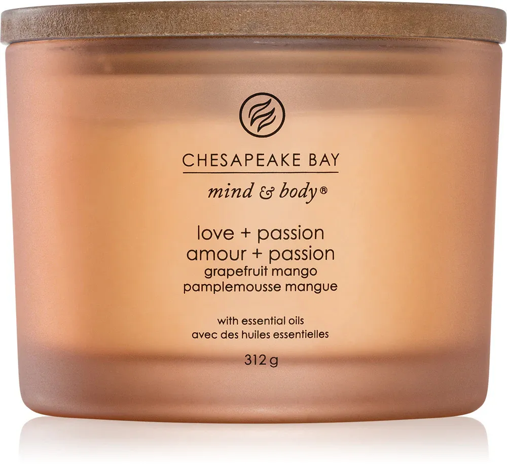 Love + Passion scented candle with 3 wicks 312 g
