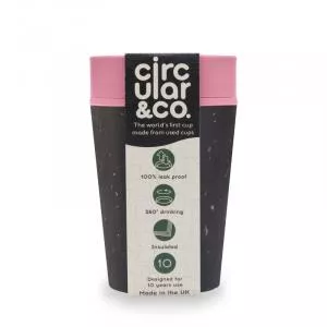 Circular Cup (227 ml) - black/pink - from disposable paper cups