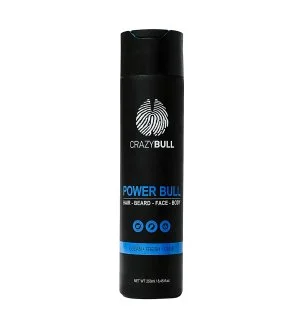 CrazyBull Power Bull Hair-Beard-Face-Body Multifunctional Shampoo 4 in 1 for Hair, Beard, Face and Body