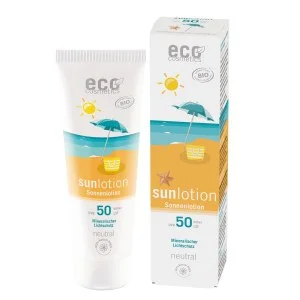 Eco Cosmetics Neutral Fragrance-Free Sun Milk SPF 50 Organic (125 ml) - with natural mineral filters