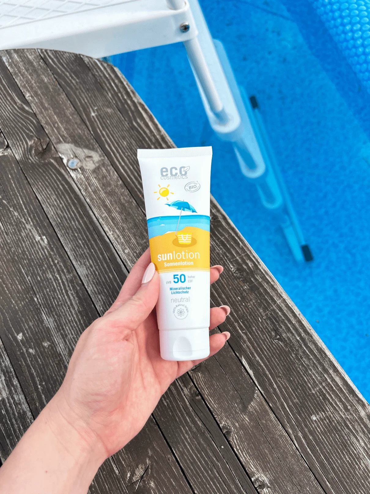 Eco Cosmetics Neutral Fragrance-Free Sun Milk SPF 50 Organic (125 ml) - with natural mineral filters