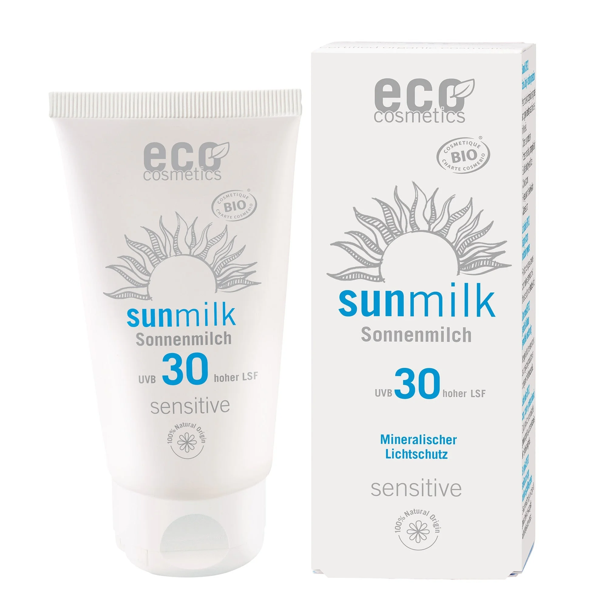 Eco Cosmetics Sensitive Organic Sun Milk SPF 30 (75 ml) - with natural mineral filters