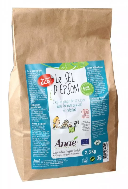 Ecodis Anaé by Epsom salt (2.5 kg bag) - for bath, scrub and garden