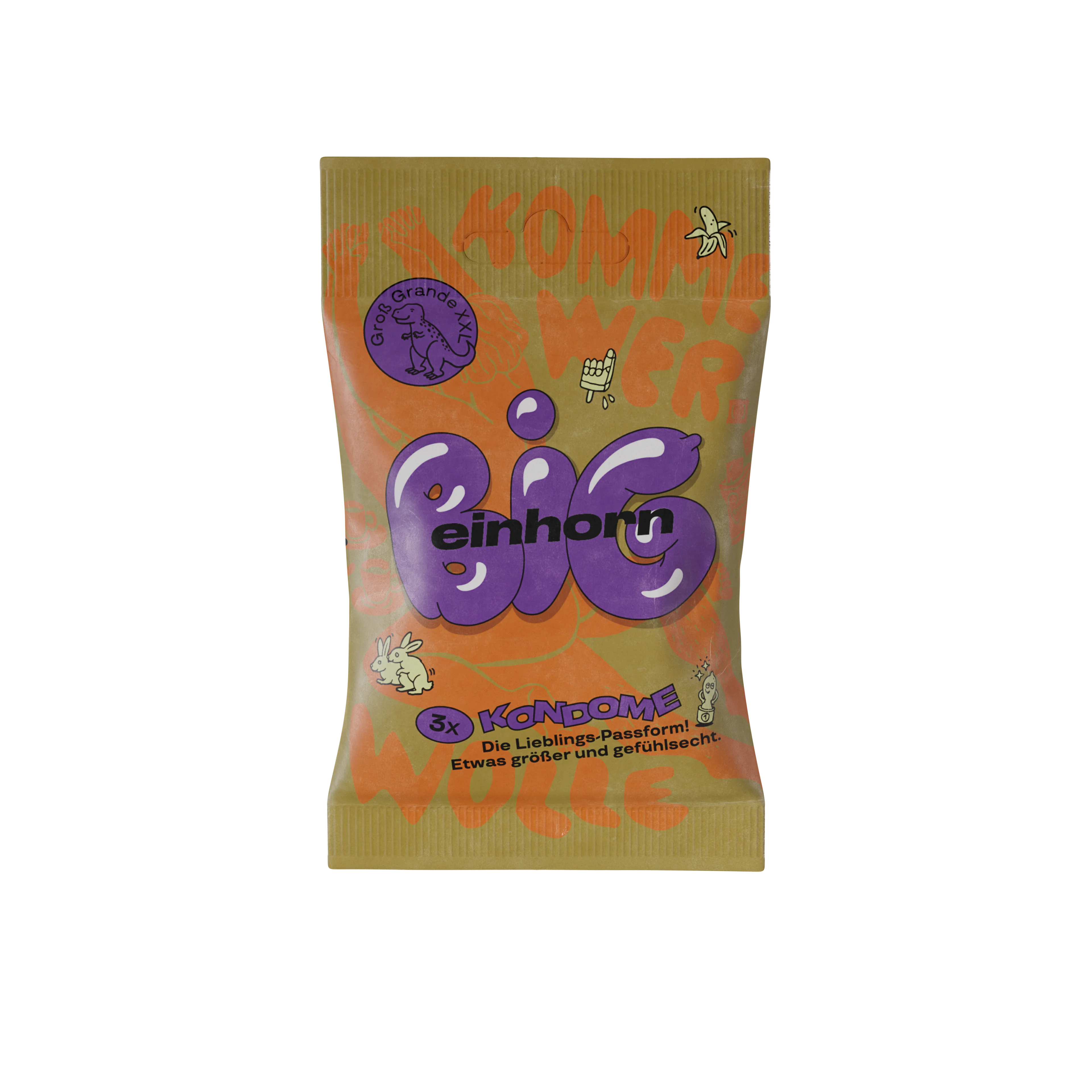 Einhorn Big Condoms 3 pcs - vegan, fragrance-free