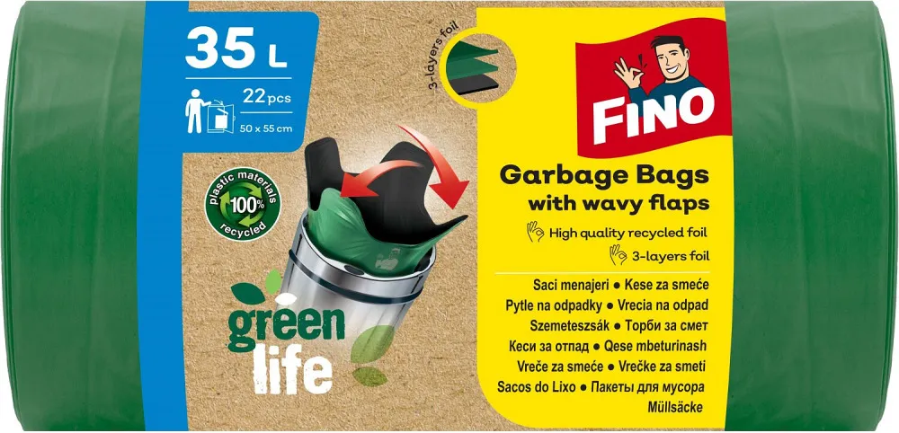 FINO Trash bags Green Life Easy pack 25 μm - 35 l (22 pcs)