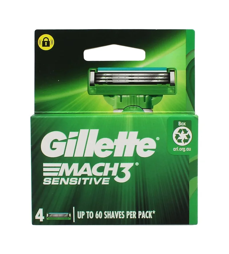 Mach3 Sensitive Replacement Blades 4 pcs for Men