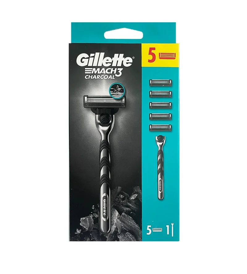 Mach3 Charcoal Razor + 5 Blade Refills
