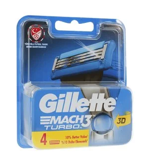 Gillette Mach3 Turbo Replacement Blades 4 pcs for Men