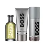 Boss Bottled gift set for men includes eau de toilette 100 ml + shower gel 100 ml + deodorant spray 150 ml 100 ml + sprchový gel 100 ml + deosprej 150 ml