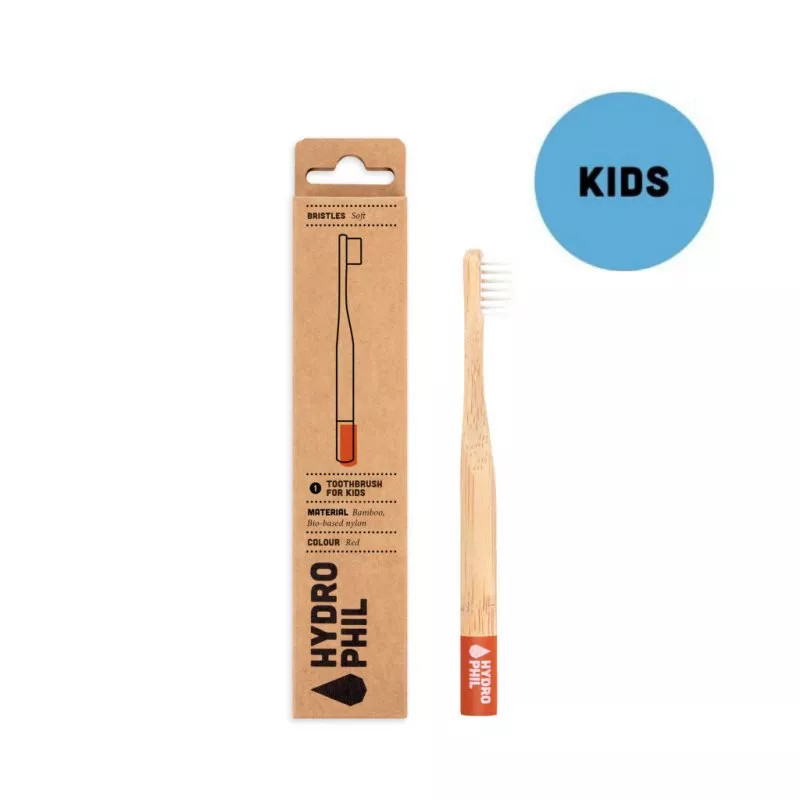 Hydrophil Bamboo toothbrush for children (soft) - red