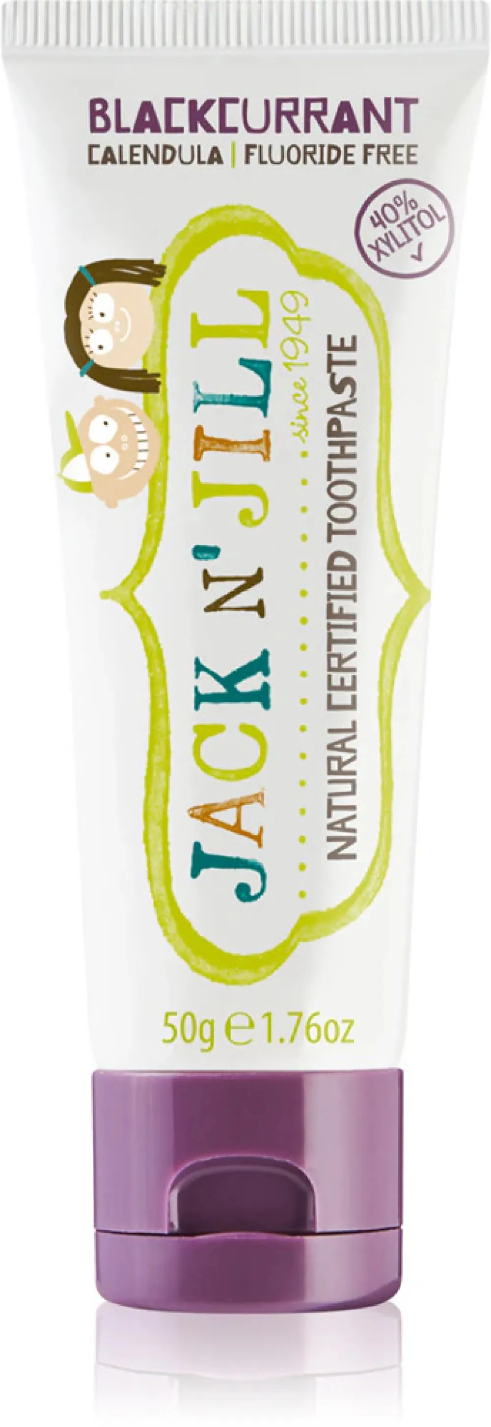 Jack n Jill Children's toothpaste - strawberry BIO (50 g) - fluoride-free, with organic calendula extract