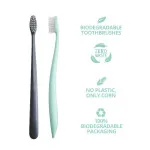 Jack n Jill NFco. SOFT toothbrush set - mint grey (2 pcs) - made from corn starch without gmo