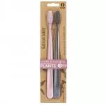 NFco. SOFT toothbrush set - pink grey (2 pcs) - made of cornstarch without gmo