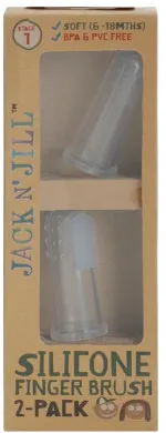 Jack n Jill Silicone toothbrush finger toothbrush for babies (2pcs) case - for children from 6 to 12 months
