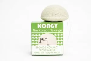 Kongy Cognac sponge - green clay - ideal for combination skin