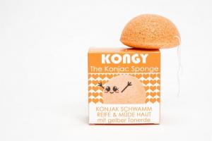 Cognac sponge - yellow clay - suitable for mature skin
