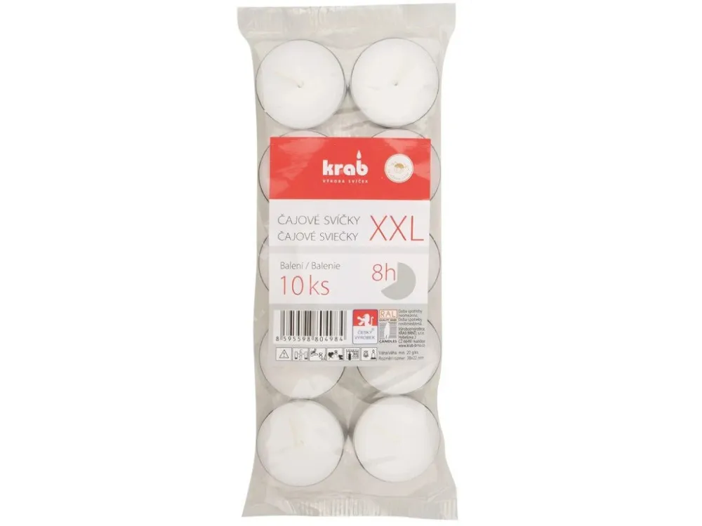 XXL 8h tea light candle 10 pcs 10 ks