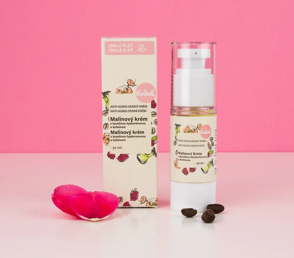 Kvitok Raspberry Day Cream for mature skin 40 (30 ml) - with vitamin e and caffeine