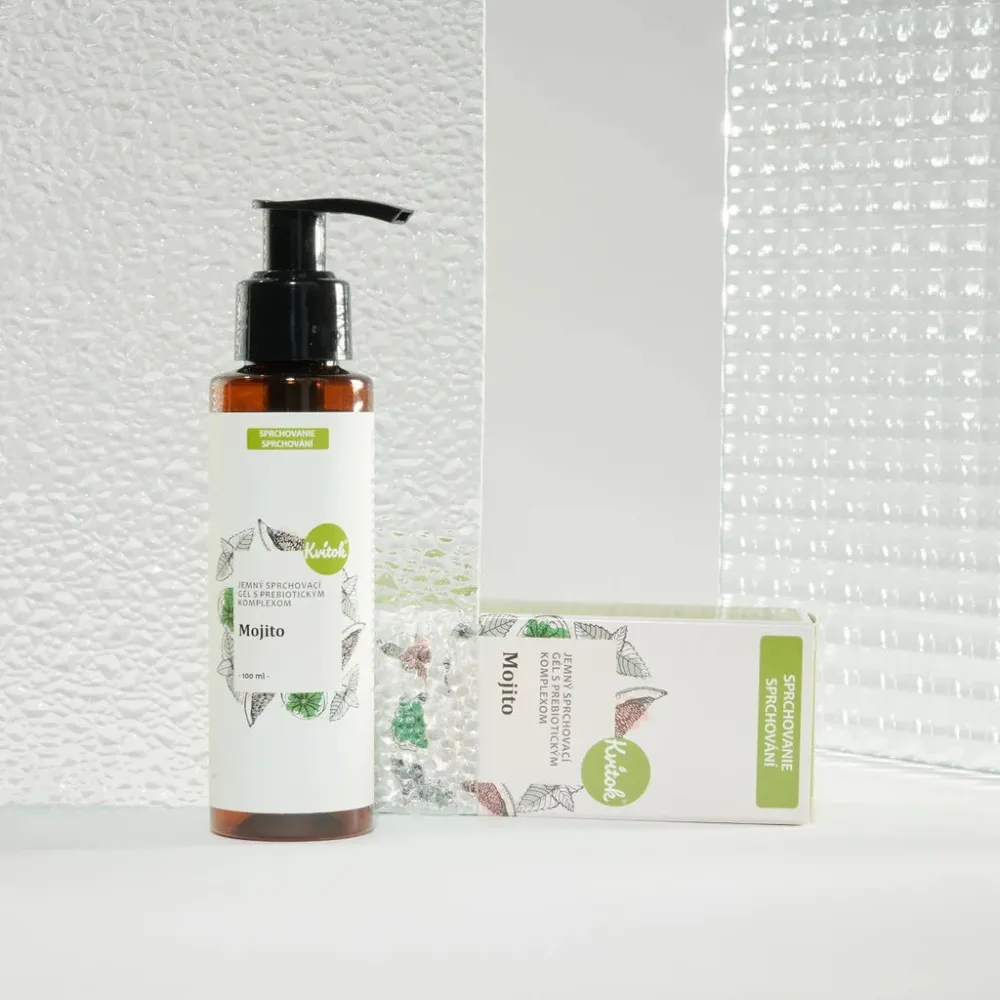 Kvitok Mojito Gentle Shower Gel with Prebiotic Complex (100 ml) - with a fresh mint and lime scent