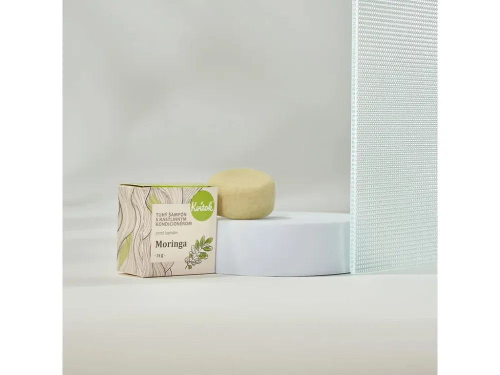 Kvitok Solid shampoo with anti-dandruff conditioner Moringa (25 g) - shiny, dandruff-free hair