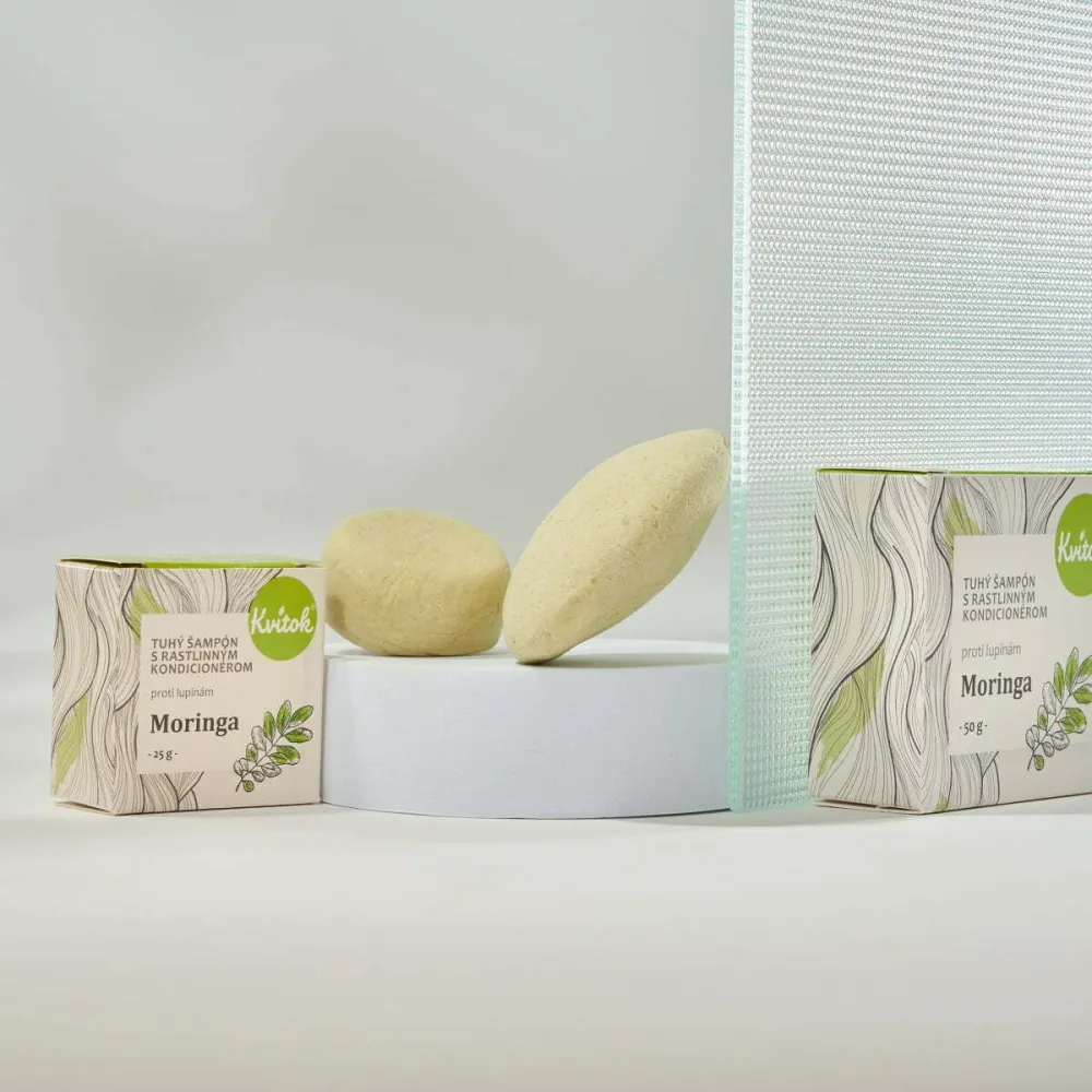 Kvitok Solid shampoo with anti-dandruff conditioner Moringa (25 g) - shiny, dandruff-free hair
