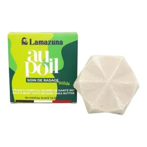Lamazuna Solid shaving soap - green tea and lemon (55 g) - for ladies and gentlemen