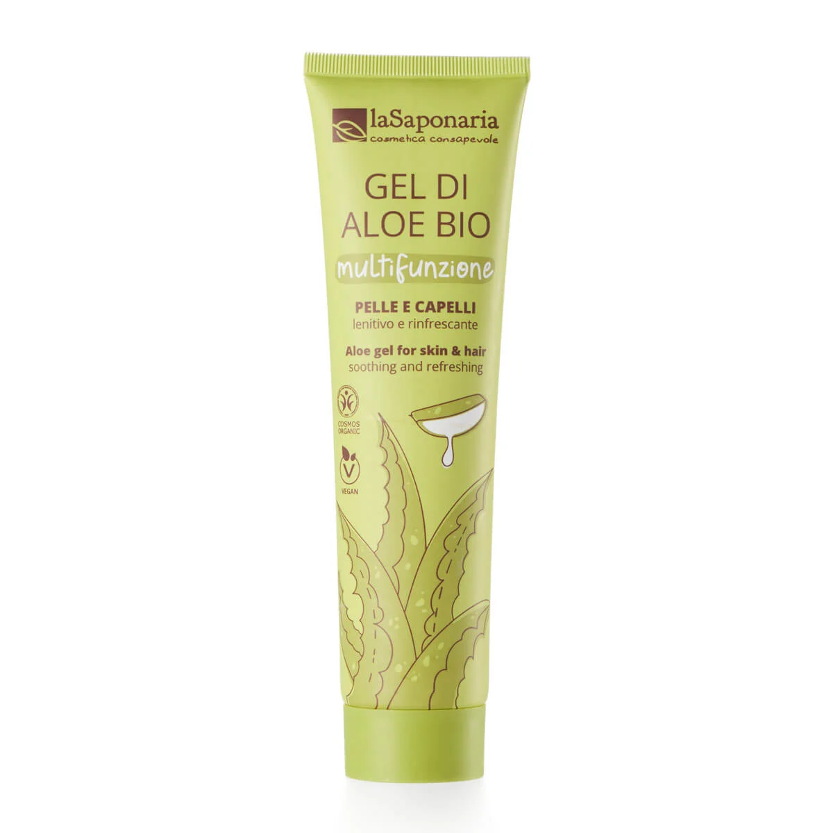 laSaponaria Aloe Vera Gel for Body and Hair - Organic (150 ml) - Versatile All-Rounder