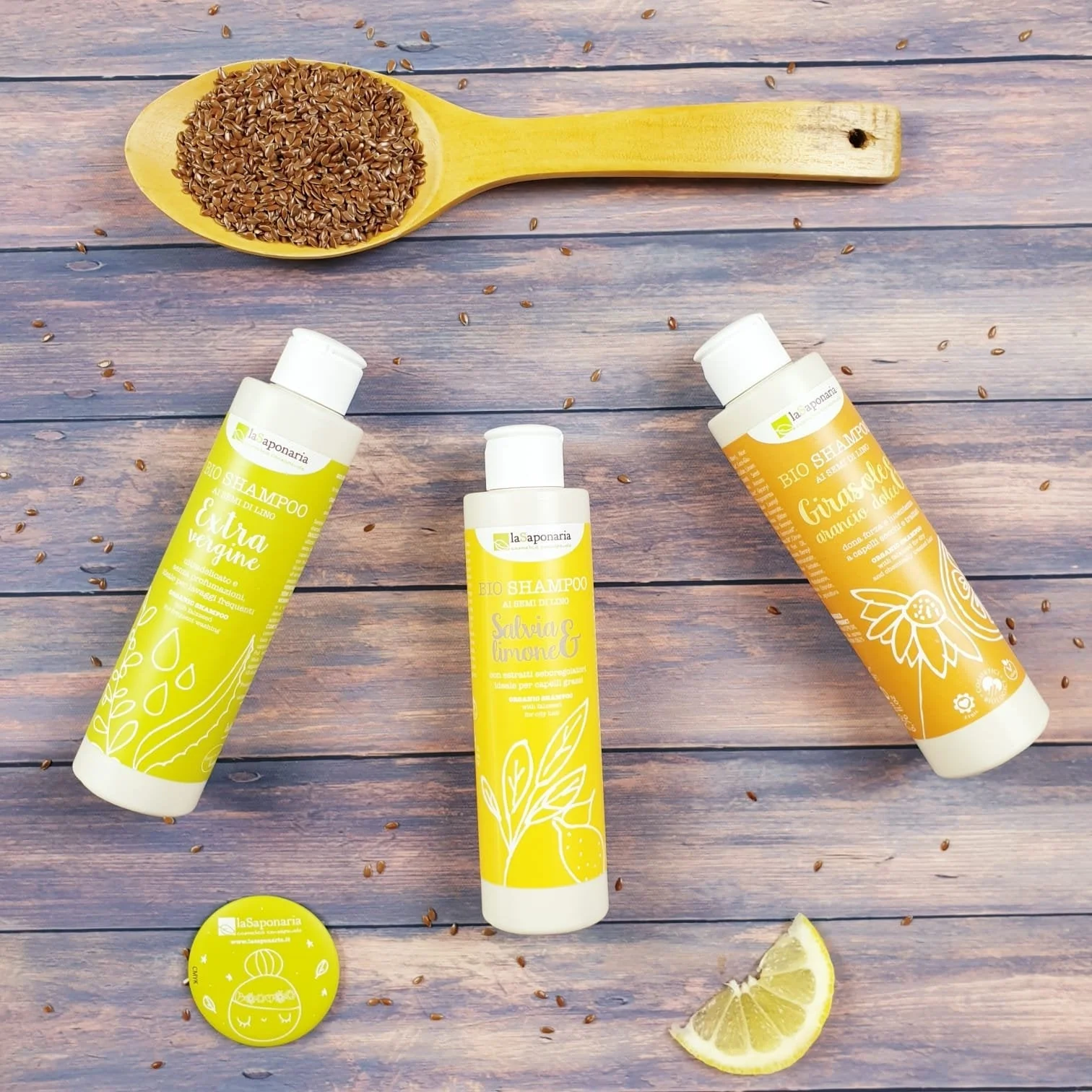 laSaponaria Organic Shampoo with Sunflower and Sweet Orange 30 ml