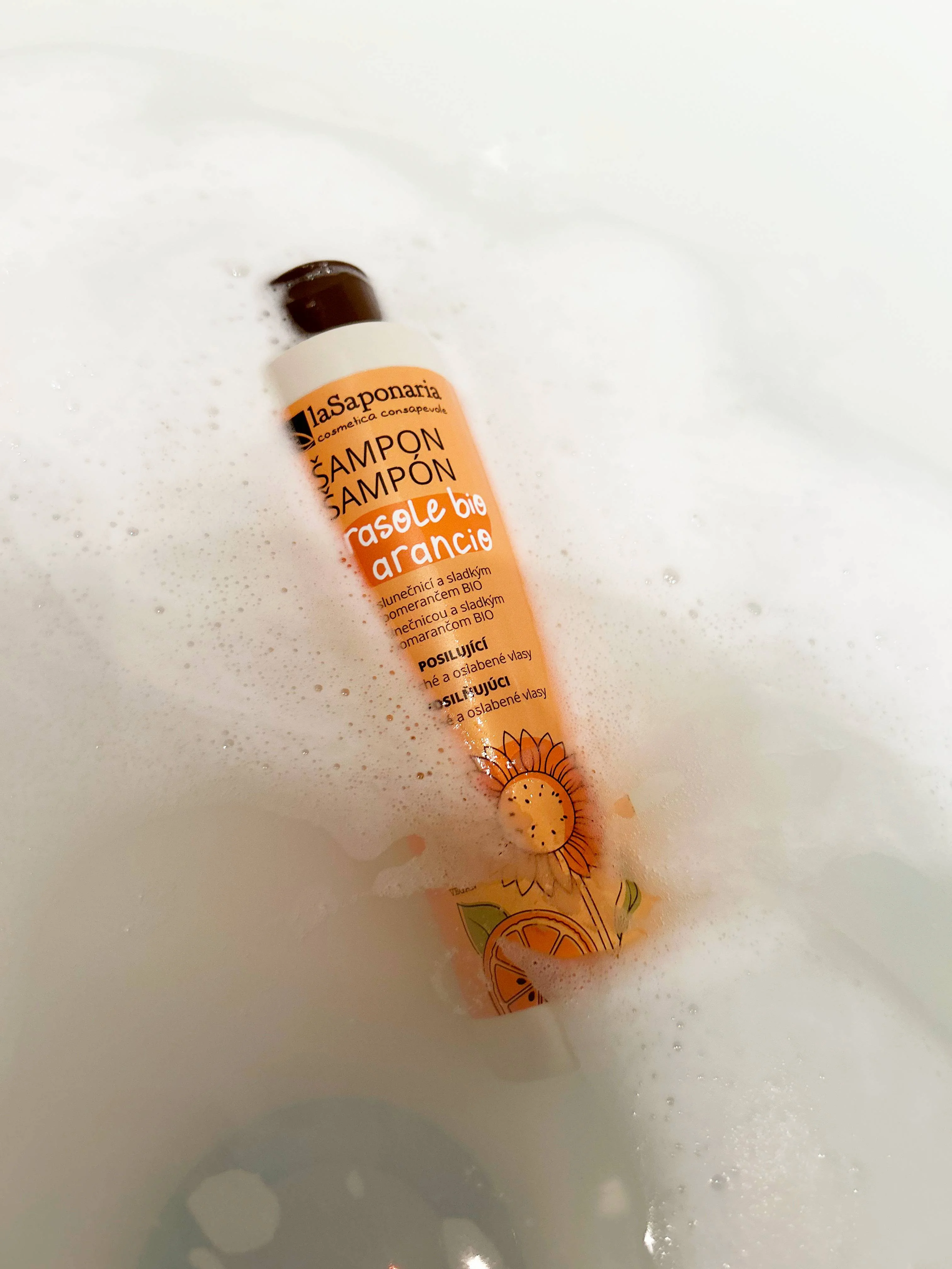laSaponaria Organic Shampoo with Sunflower and Sweet Orange 30 ml